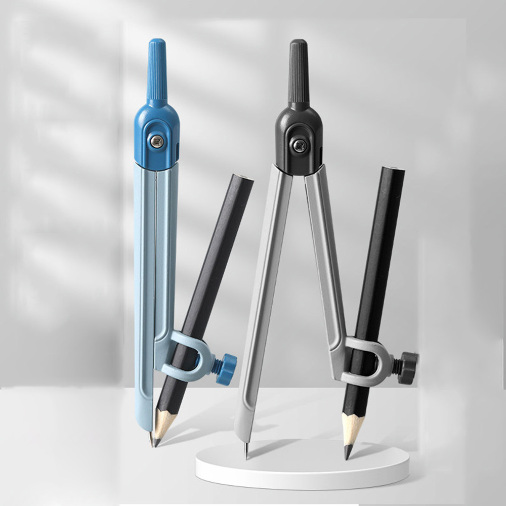 Math Geometry Set With Compass - 3個入り数学幾何学セット、金属製コンパス、分度器、鉛筆箱、製図、描画、学生、学校用品