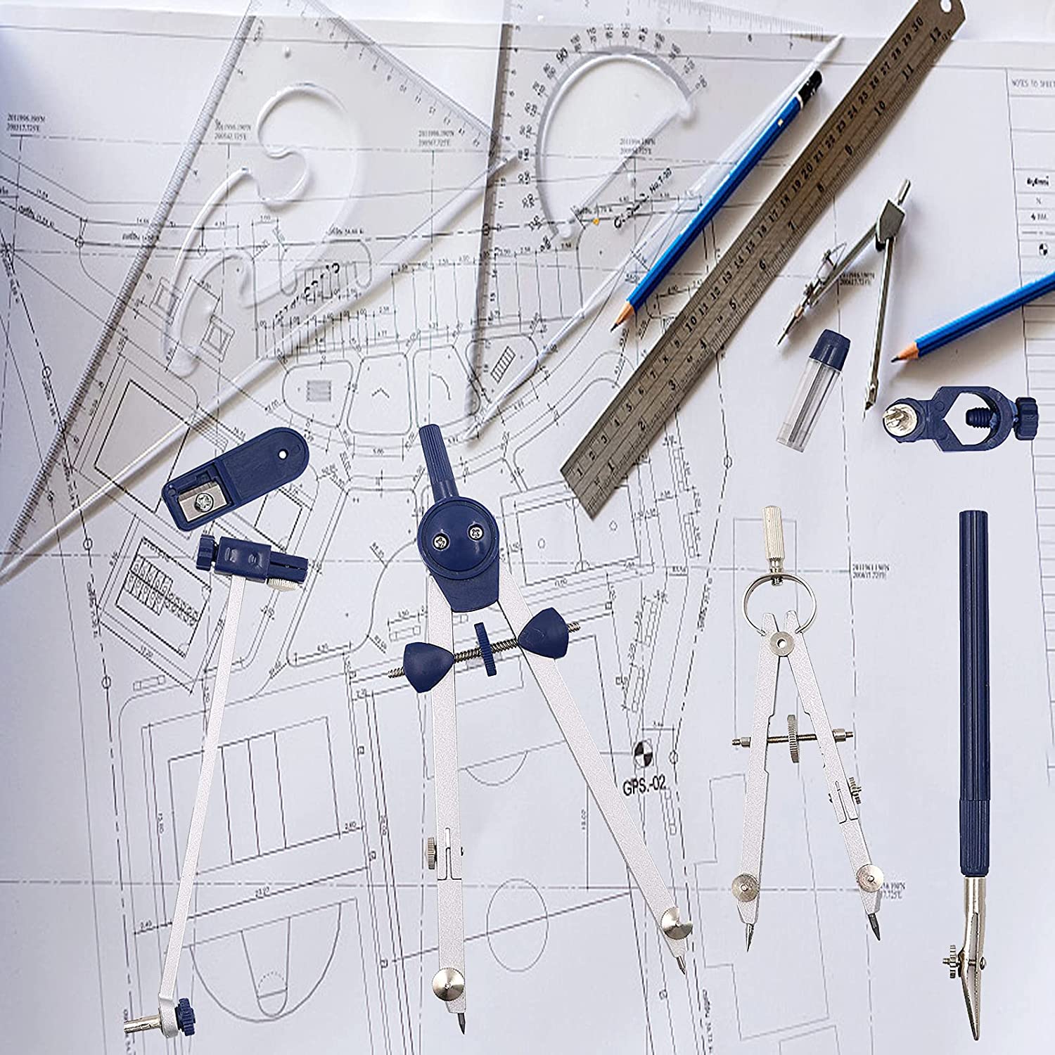 A46M-9Pc 製図用コンパス 幾何学セットツール コンパ - Math Geometry Set With Compass のレビューと価格