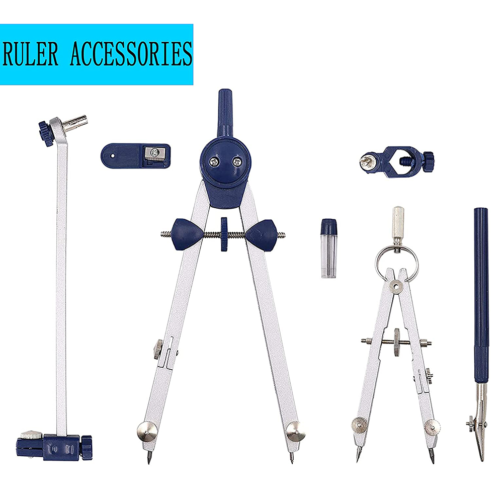 A46M-9Pc 製図用コンパス 幾何学セットツール コンパ - Math Geometry Set With Compass のレビューと価格