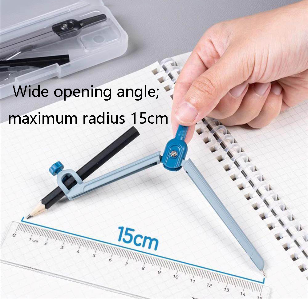 3個入り数学幾何学セット、金属製コンパス、分度器、鉛筆箱、製 - Math Geometry Set With Compass のレビューと価格
