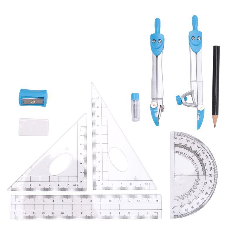 高品質な幾何学用コンパスセット10個入り。学校の数学や工学の - Math Geometry Set With Compass のレビューと価格
